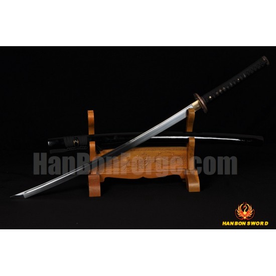Training Sword Iaido Sword Oil Quenched Full Tang Blade Japanese KATANA Sword BLACK