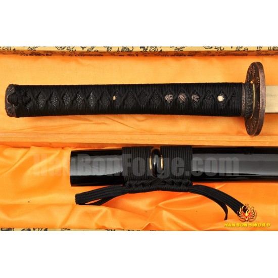 Training Sword Iaido Sword Oil Quenched Full Tang Blade Japanese KATANA Sword BLACK