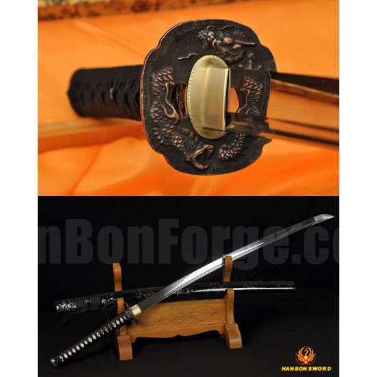 Training Iaito Sword Oil Quenched Full Tang Blade Dragon Koshirae KATANA Japanese Samurai sword