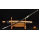 Japanese Samurai Sword Unokubi-Zukuri Full Tang Clay tempered Blade Bamboo Sheath