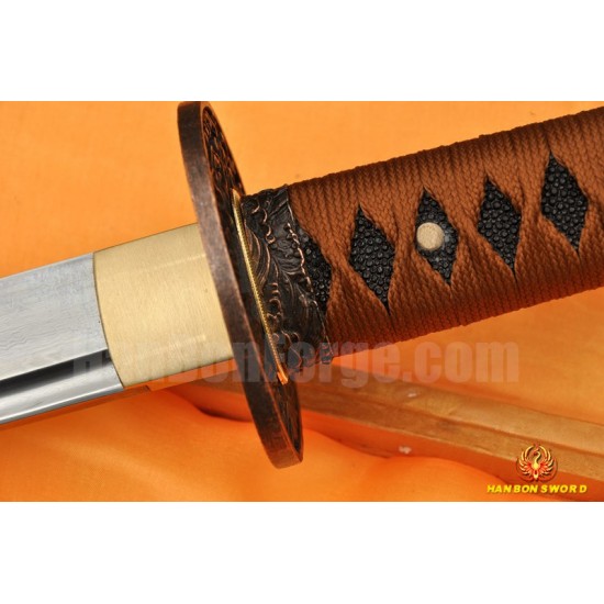 Hand Forged Japanese KATANA Sword Damascus steel full tang blade