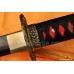 Hand Forged Black&Red Damascus Oil Quenched Full Tang Blade Iron Koshirae Japanese Ninja Sword