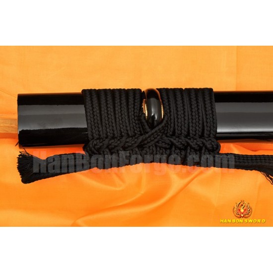 JAPANESE SAMURAI SWORD BRASS DRAGON KOSHIRAE KATANA LEATHER ITO CLAY TEMPERED FULL TANG BLADE