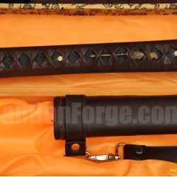 CLAY TEMPERED FULL TANG BLADE KATANA LEATHER STRAPS HIGH QUALITY JAPANESE SAMURAI SWORD