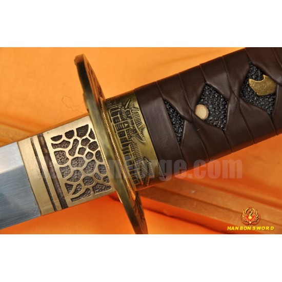 CLAY TEMPERED FULL TANG BLADE KATANA LEATHER STRAPS HIGH QUALITY JAPANESE SAMURAI SWORD