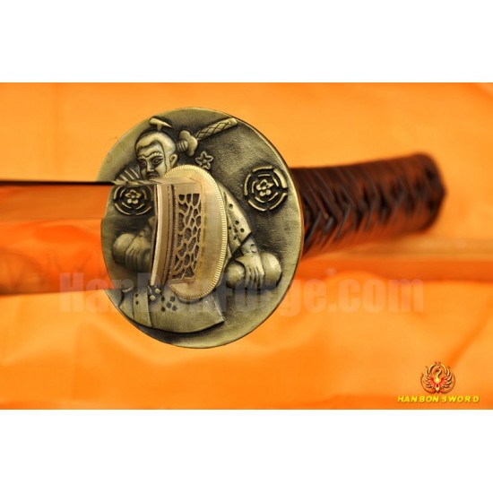 CLAY TEMPERED FULL TANG BLADE KATANA LEATHER STRAPS HIGH QUALITY JAPANESE SAMURAI SWORD