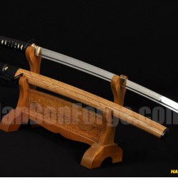 Hand Forged Japanese Samurai Sword KATANA CLAY TEMPERED FULL TANG BLADE BAMBOO SAYA