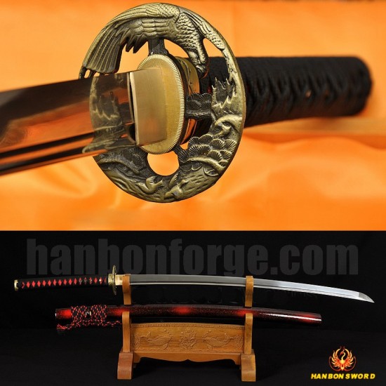 Hand Forged Full Tang Blade Oil Quenched Hawk Koshirae Japanese KATANA Samurai Sword