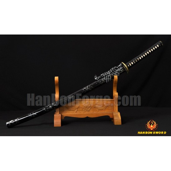 41" JAPANESE SAMURAI SWORD KATANA Damascus Steel Oil Quenched Full Tang Blade 