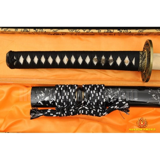 41" JAPANESE SAMURAI SWORD KATANA Damascus Steel Oil Quenched Full Tang Blade 