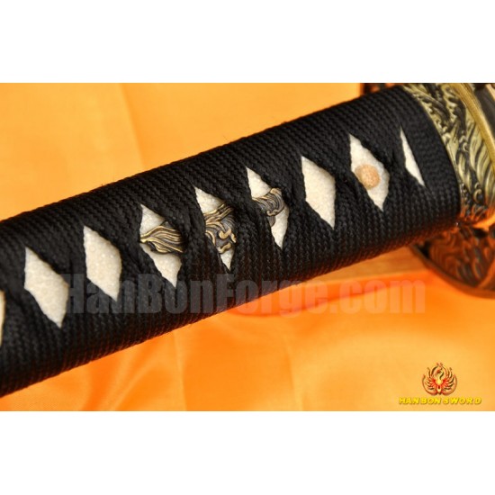 41" JAPANESE SAMURAI SWORD KATANA Damascus Steel Oil Quenched Full Tang Blade 