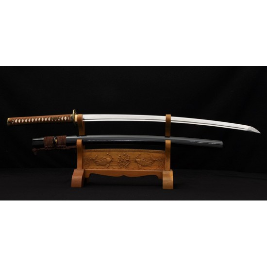 Flower Koshirae KATANA Damascus Steel Oil Quenched Blade Japanese Samurai Sword