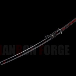 Japanese Samurai Sword T10 Steel Hand Forge Full Tang Red Blade 