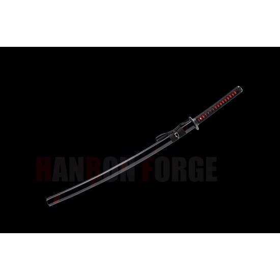 Japanese Samurai Sword T10 Steel Hand Forge Full Tang Red Blade 