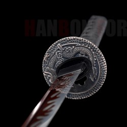 Japanese Samurai Sword T10 Steel Hand Forge Full Tang Red Blade 