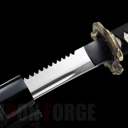 Serrated Blade Japanese KATANA Samurai Sword Handmade 1060 Steel Blade