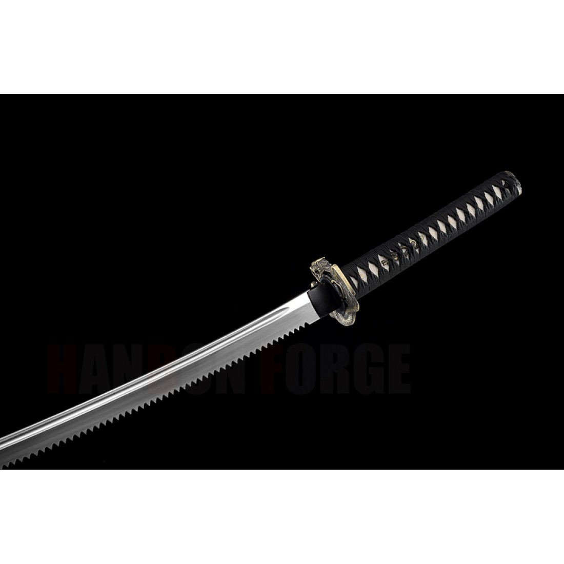 Serrated Blade Japanese Samurai Sword Handmade T10 Steel Blade