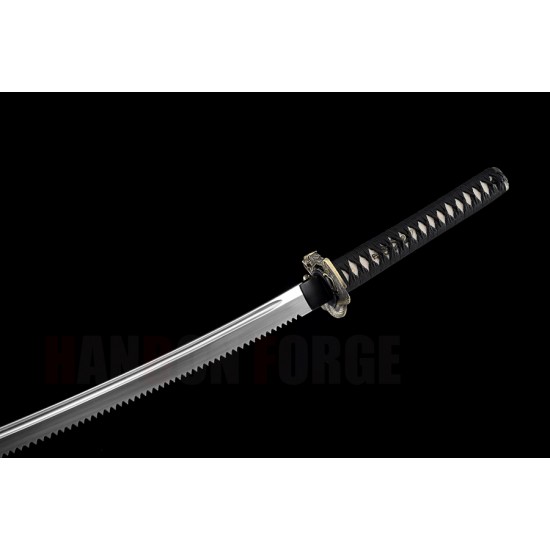Serrated Blade Japanese KATANA Samurai Sword Handmade T10 Steel Blade