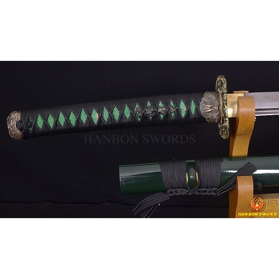 Handmade Japanese Samurai Sword KATANA Damascus Folded Steel Black & Red Full Tang Blade Handmade Japanese Samurai Sword KATANA Damascus Folded Steel Black & Red Full Tang Blade