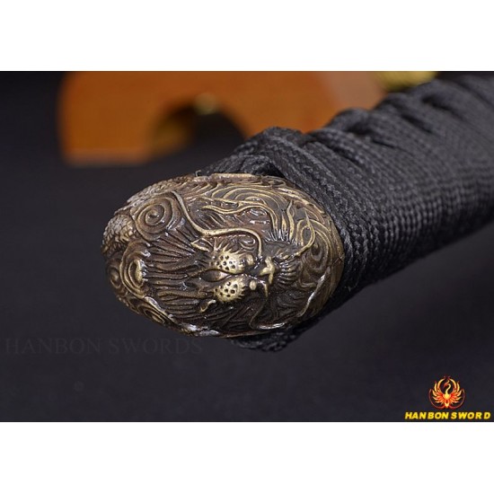 Handmade Japanese Samurai Sword KATANA Damascus Folded Steel Black & Red Full Tang Blade Handmade Japanese Samurai Sword KATANA Damascus Folded Steel Black & Red Full Tang Blade