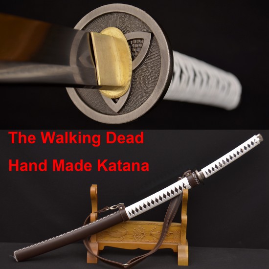 The Walking Dead Katana Zombie Killer DAMASCUS Steel Tang Blade