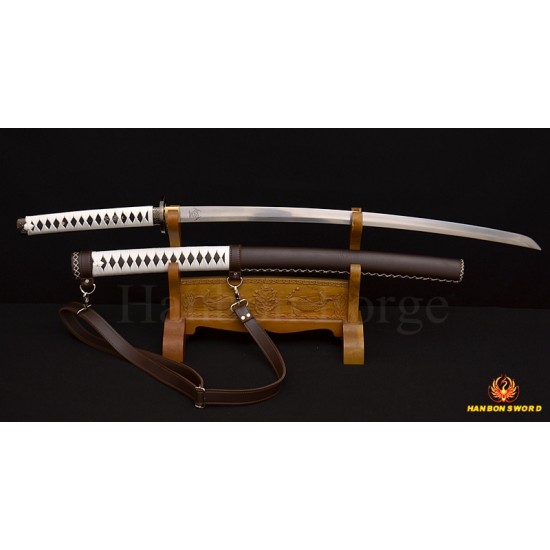 The Walking Dead Sword-Michonne's KATANA Zombie Killer Damascus Steel Blade