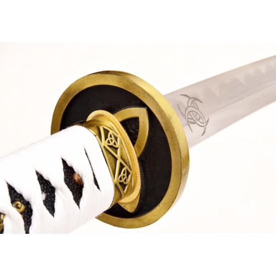 The Walking Dead Sword KATANA Samurai Japanese Michonne's Zombie Killer KOBUSE Blade Real Hamon Full Tang Steel