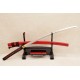 Clay Tempered Samurai Japanese 1.26" SORI Blade Sword 1095 Steel Iron Flower Tsuba