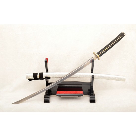 1095 Carbon Steel Japanese Samurai KATANA Sword Full Tang Blade Bird Alloy Tsuba