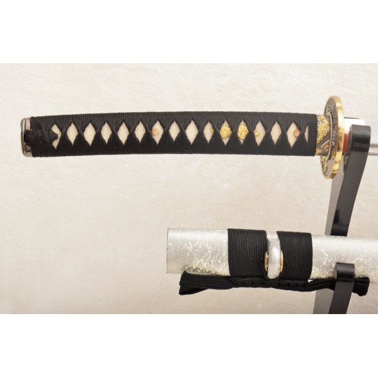 1095 Carbon Steel Japanese Samurai KATANA Sword Full Tang Blade Bird Alloy Tsuba