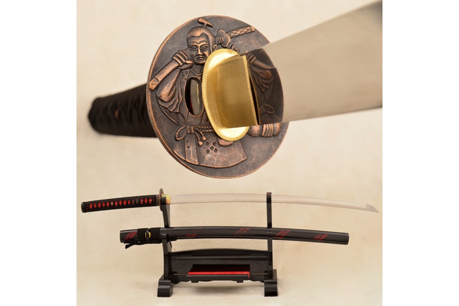 battle ready naginata katana sword dragon tsuba 9260 spring steel blade sharp