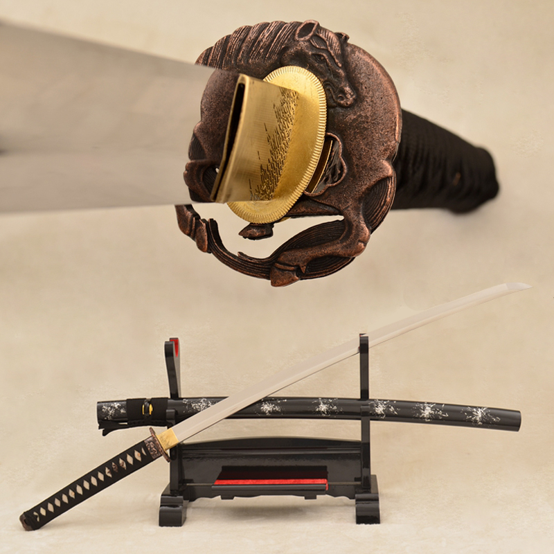 Japanese Hang Forged Murasaki 9260 Spring Steel Katana Samurai Sword Full Tang 