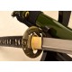 Folded steel KATANA samurai japanese eagle sword full tang blade leather tsuka-ito 