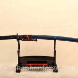 Blue Blade Folded Steel Full Tang KATANA Damascus Japanese Samurai Sword