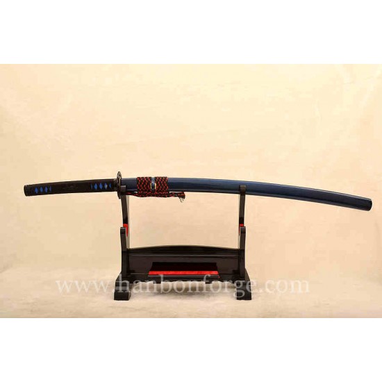 Blue Blade Folded Steel Full Tang KATANA Damascus Japanese Samurai Sword