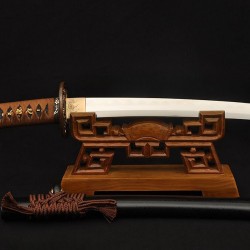 Clay Tempered Japanese Tanto Samurai Dragon Sword 1095 Carbon Steel Blade