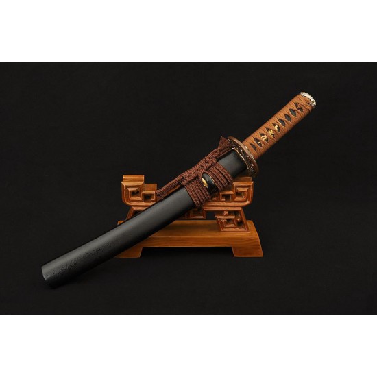 Clay Tempered Japanese Tanto Samurai Dragon Sword 1095 Carbon Steel Blade