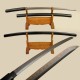 Clay Tempered Shirasaya Japanese Sword Samurai KATANA Black Damascus Steel Blade