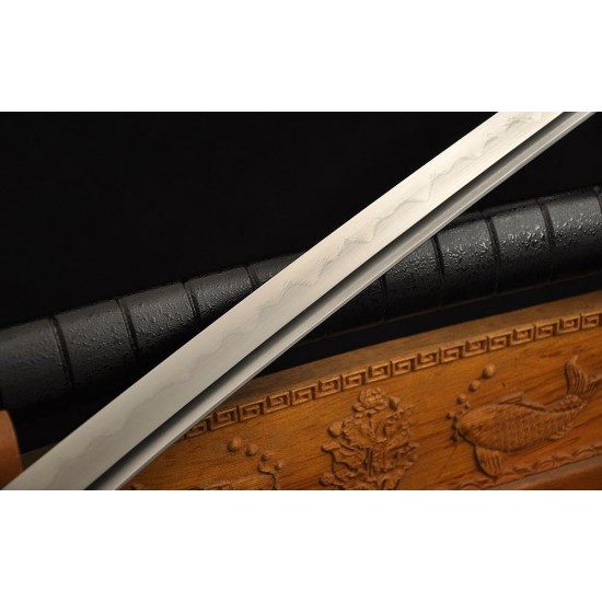 Clay Tempered Samurai KATANA Japanese Sword Damascus Folded Steel Blade Traditional Handmade