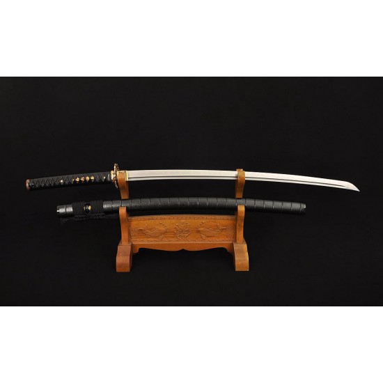 Clay Tempered Samurai KATANA Japanese Sword Damascus Folded Steel Blade Traditional Handmade