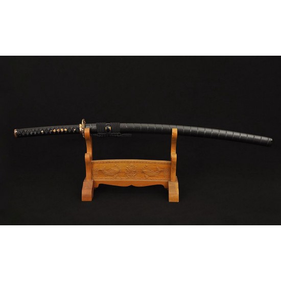 Clay Tempered Samurai KATANA Japanese Sword Damascus Folded Steel Blade Traditional Handmade