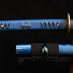 Black Blade KATANA sword Japanese Samurai Sword Traditional Handmade Carbon Steel Eagle Tsuba 
