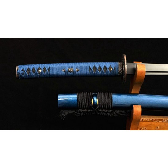 Black Blade KATANA sword Japanese Samurai Sword Traditional Handmade Carbon Steel Eagle Tsuba 
