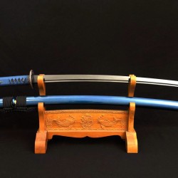 Black Blade KATANA sword Japanese Samurai Sword Traditional Handmade Carbon Steel Eagle Tsuba 