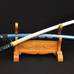 Folded Steel KATANA Japanese Samurai Full Tang Dragon Sword Clay Tempered Blade Handmade