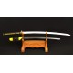 Japanese Samurai KATANA Sword Clay Temperd Damascus Folded Steel Real Rayskin Saya