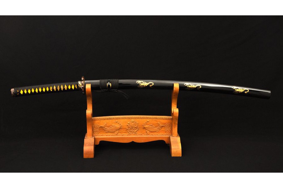 clay tempered blade japanese samurai katana iron higo fittings sword # halloween clay tempered blade japanese samurai katana iron higo fittings sword # halloween