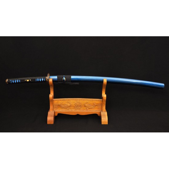 Folded Steel KATANA Handmade Japanese Samurai Sword Clay Tempered Blade