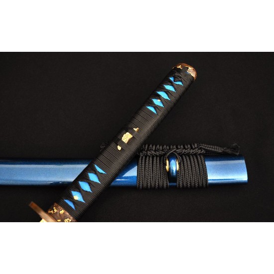 Folded Steel KATANA Handmade Japanese Samurai Sword Clay Tempered Blade