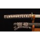 Samurai Japanese Wakizashi Sword Folded Steel + 1095 Steel Clay Tempered KOBUSE Blade Full Rayskin Saya